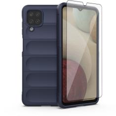 Asuwish Capa de celular para Samsung Galaxy A12/M12 com protetor de tela de vidro temperado e TPU macio, fina, à prova de choque, capa protetora de silicone acessórios A 12 5G A-12 S12 12A 4G feminino