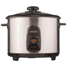Panela de Arroz Elétrica 2L Multifuncional com Desligamento Automático, 110v, BRENTWOOD TS 15, Prateado
