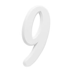 Número Residencial Para Casa 9 Branco 3D 22cm - MetalCromo