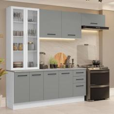 Armário De Cozinha Completa 270cm Branco/cinza Agata Madesa 11