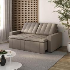 Sofá Cama Retrátil e Reclinável 3 Lugares 200cm em Veludo Palmeira Cab