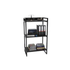 Estante Multiuso 104cmx60cm 3 Prateleiras Kuadra Compace Preto Onix