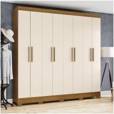Guarda Roupa Casal 08 Portas 04 Gavetas B51 Briz Nature Com Off White
