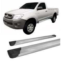 Estribo lateral Hilux 2005 a 2015 Chapa Aluminio Prata C/S