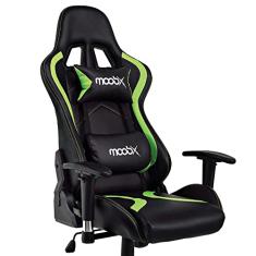 Moob Cadeira Gamer Reclinável Thunder Com Almofadas para Lombar e Pescoço Preto/Verde