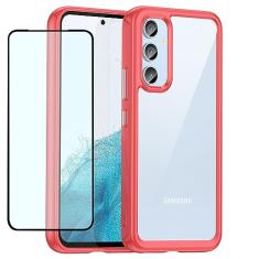 GTBDEKI Capa transparente para Galaxy A54 5G, capa para Samsung A54 5G SM-A546U com protetor de tela HD, policarbonato rígido transparente à prova de choque + capa protetora de TPU para Samsung Galaxy