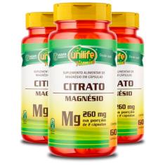 Kit 3 Magnésio citrato Unilife 60 cápsulas