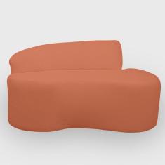 Sofa Organico Curvo 2 lugares 145 cm Boucle Terracota