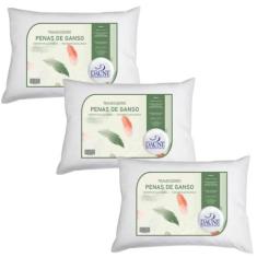 Kit 3 Travesseiros Hibridos Penas e Fibras - Daune
