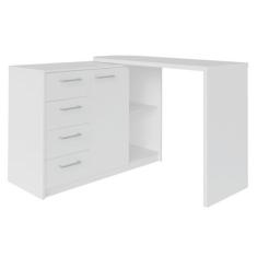 Mesa Para Escritório Extensível Escrivaninha Home Office Logan Branco 
