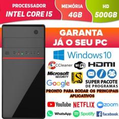 Computador pc cpu intel core i5 com hdmi 4gb hd 500gb windows 10 wifi 
