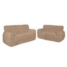 Capa De Sofá Protetora 2 Lugares 21 Elásticos Super Confort Várias Cor