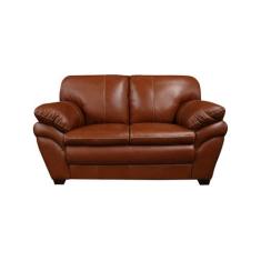 Sofá de Couro Gana 2 lugares Conhaque com Brilho - Mempra Design