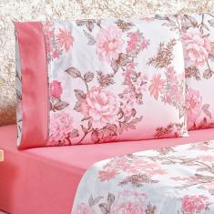 Jogo De Cama Estampado Micropercal 200 Fios Naturale King 04 Peças - Serene