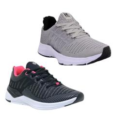 Tênis Feminino Esportivo Caminhada Fitness Confortável Kit-Feminino