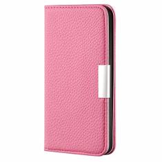 GSYH Capa para iPhone 13 Mini/13/13 Pro/13 Pro Max, capa carteira de couro legítimo à prova de choque slots para cartões TPU Shell Kickstand Magnetic Folio Cover Proteção de câmera, Rosa, 13 Mini 5,4 polegadas