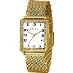 Relógio Lince Feminino Ref: Lqg4665l B2kx Retangular Dourado