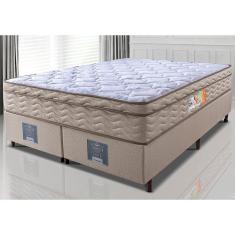 Cama Box King Colchão Ortopédico + Box 193x203x67 One Face Espuma D33 Dourado