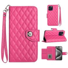 Para iPhone 14 Pro Max, capa carteira com alça de pulso, capa flip de couro com fecho magnético com 7 cartões e 1 compartimento para dinheiro, suporte feminino presente capa de telefone para Apple