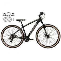 Bicicleta Aro 29 Ksw Xlt 24v Freios Disco Hidráulicos Garfo Suspensão Pneu Faixa - Preto/prata Tam.21