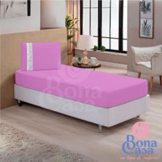 Kit Jogo De Lençol Solteiro 2 Peças Malha 100% Algodão Com Elástico - 