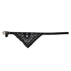 Coleira Bandana Preta Com Guizo Cães e Gatos Porte Pequeno