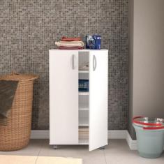 Armário Multiuso 2 Portas 4 Prateleiras Limeira - Politorno, Branco