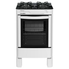 Fogão Esmaltec Ágata Glass 4 Bocas Branco Forno Limpa Fácil E Acendimento Automático Bivolt
