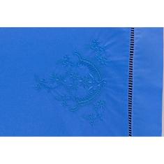 Jogo De Lençol Cama Viúva 100% Algodão 200 Fios 3 Peças Azul