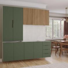 Cozinha Modulada 4 Peças sem Tampo 2 Aéreos 5 Portas e 2 Balcões Ipane