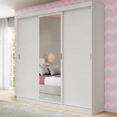 Guarda Roupa Infantil 3 Portas 4 Gav 1 Espelho Branco Fenix - Carraro