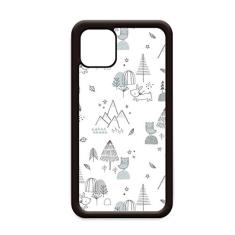 Capa para iPhone 12 Pro Max de desenho animado pássaro montanha e estrela para Apple Mini Mobile Case Shell