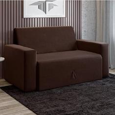 Sofá-cama 2 lugares Pratik 5000 Mamflex Marrom Suede