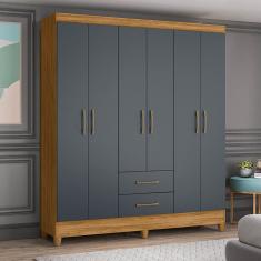 Guarda Roupa Roupeiro Moval Solteiro Panamá Freijó Cinza