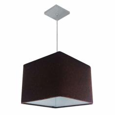 Lustre Pendente Quadrado Md-4059 C pula Em Tecido 21/35x35cm
