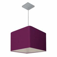 Lustre Pendente Quadrado Md-4059 C pula Em Tecido 21/35x35cm