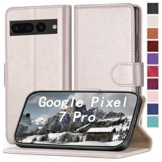 RingPi Capa para celular Google Pixel 7 Pro [couro com bloqueio de RFID], [3 compartimentos para cartão de crédito] capa flip folio book à prova de choque, capas com suporte, mulheres e homens para
