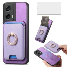 Asuwish Capa de celular para Motorola Moto G Stylus 5G 2024 capa de celular carteira com protetor de tela de vidro temperado anel fino suporte compartimento para cartão de crédito G5 mulheres homens