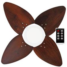 Ventilador de Teto Aspen LED 6000k Venti-Delta Branco 4Pás Imbuia 110V