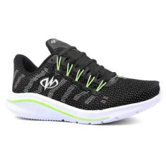 Tênis De Caminhada Academia Runway Training Masculino, Preto, Verde, 4