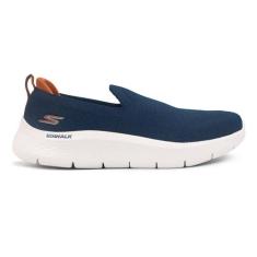 Tênis Skechers Masculino Go Walk Flex, 41, Marinho, Laranja