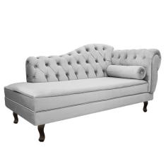 Divã Recamier Diana Lado Esquerdo 120 cm Linho - Doce Sonho Móveis, Ci