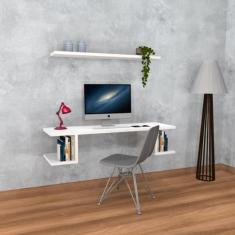 Escrivaninha Mesa Suspensa Prateleira Grande - MORALI