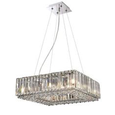 Lustre de Cristal Quadrado 45x45 Translúcido Mais Luz