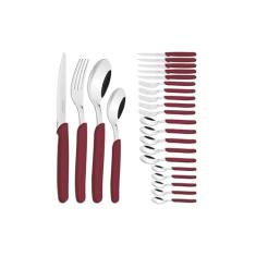 Faqueiro Tramontina Carmel Vermelho Escuro, 24 Peças.