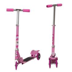 Patinete Menina Barbie 3 Rodas Ajustável Criança de Ferro - TOYS 2U