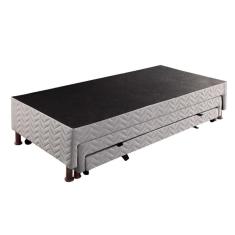 Cama Box Base C-2 Auxiliares Solteiro Universal Rústico Bordado White (88x188x32) - Paropas
