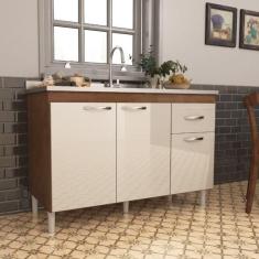 Balcão Para Pia 120cm Indekes Sem Tampo 6115.491 Noce/off