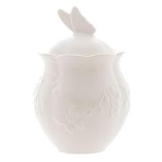 Açucareiro de Porcelana Butterfly Flowers Borboletas 13cm Lyor