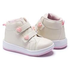 Tênis Cano Alto Infantil Menina Calce Fácil Coração Pequito-Feminino